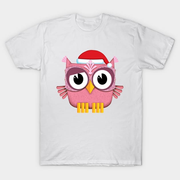 Owl Santa Claus pink T-Shirt by BessoChicca